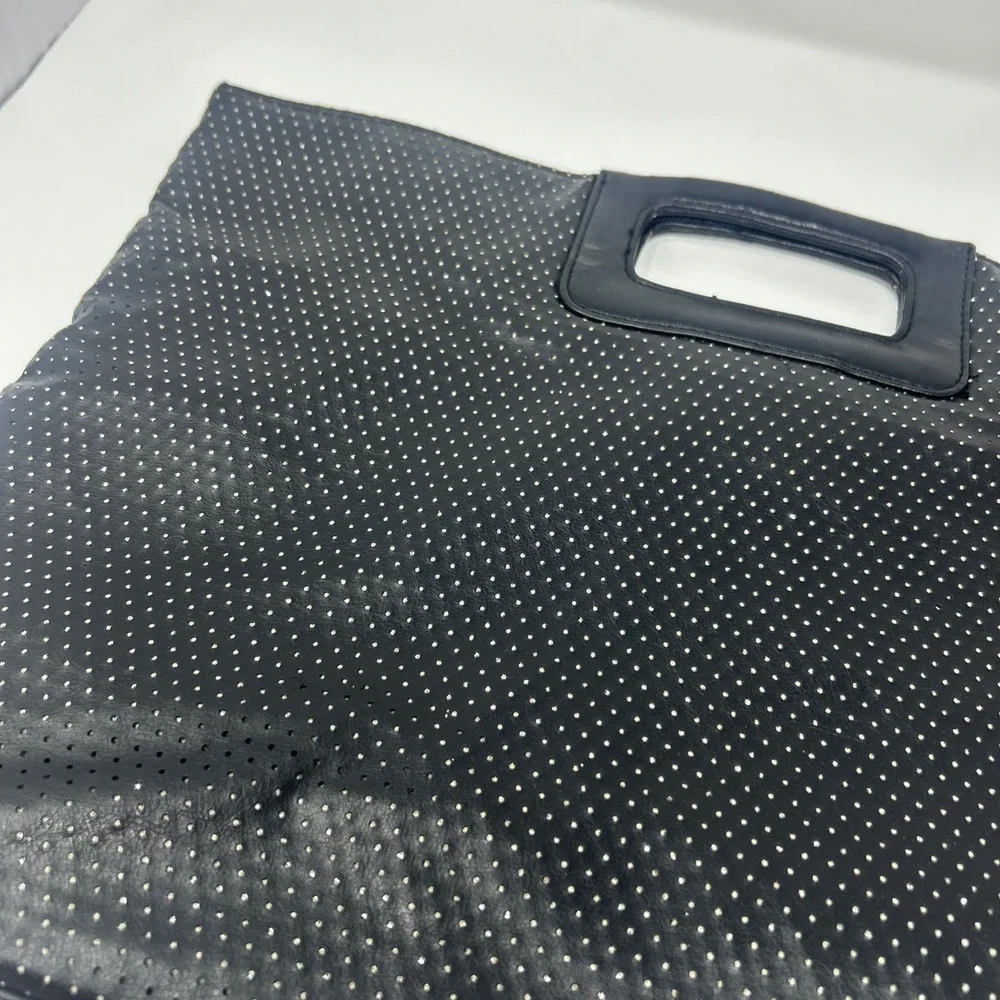 Victoria Secret Clutch Handbag Business Tote with Built in Handle Black Sparkle